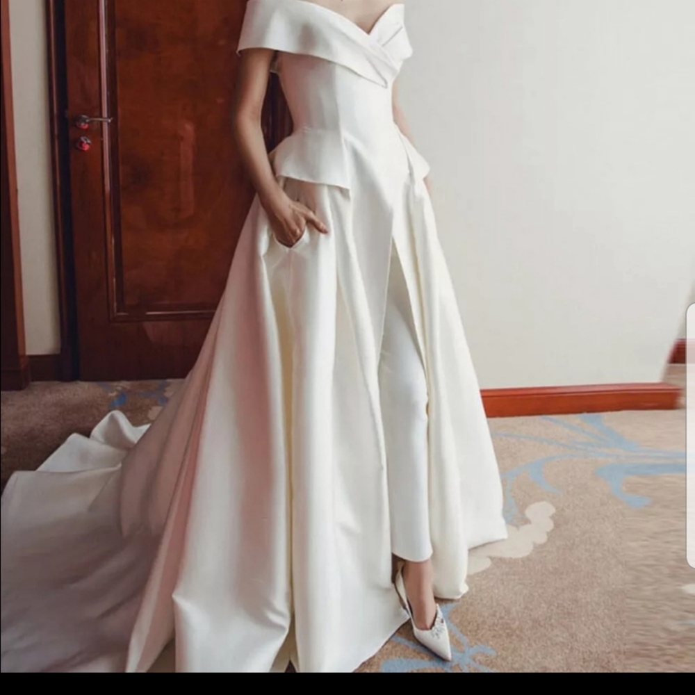 NWT Unique Ivory Capris Pants Wedding Dress